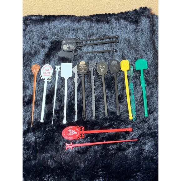 Vintage Assorted Cocktail  Swizzle Stir Sticks Collection  Lot Of 17 - Picture 1 of 7
